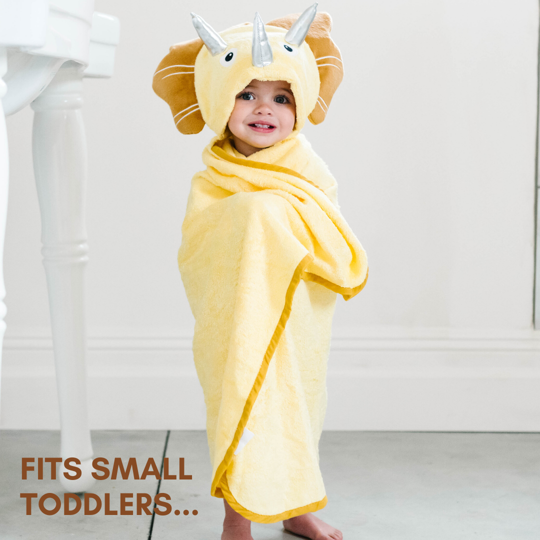 Bamboo Yellow Dinosaur Hooded Towel